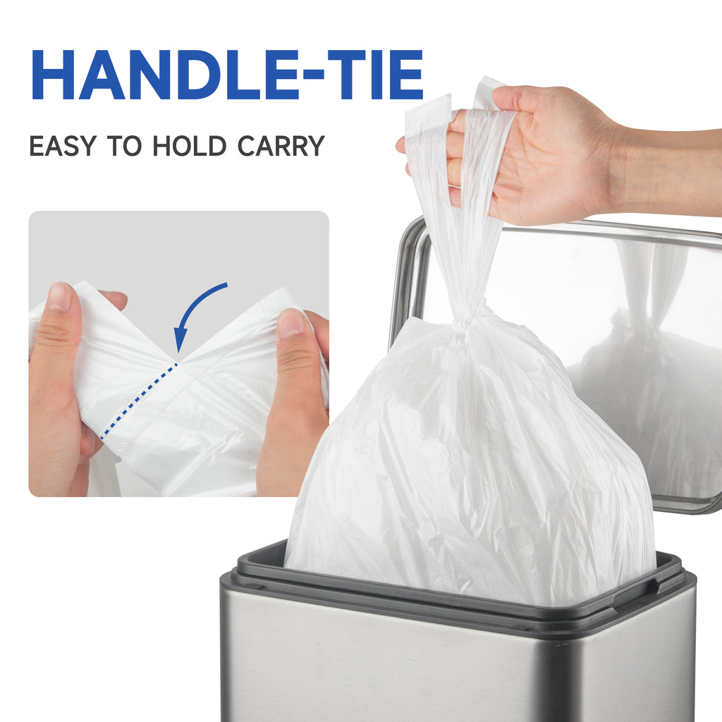 KeenEcho Small Trash Bags with Handles 13 Gallon 80 Count White