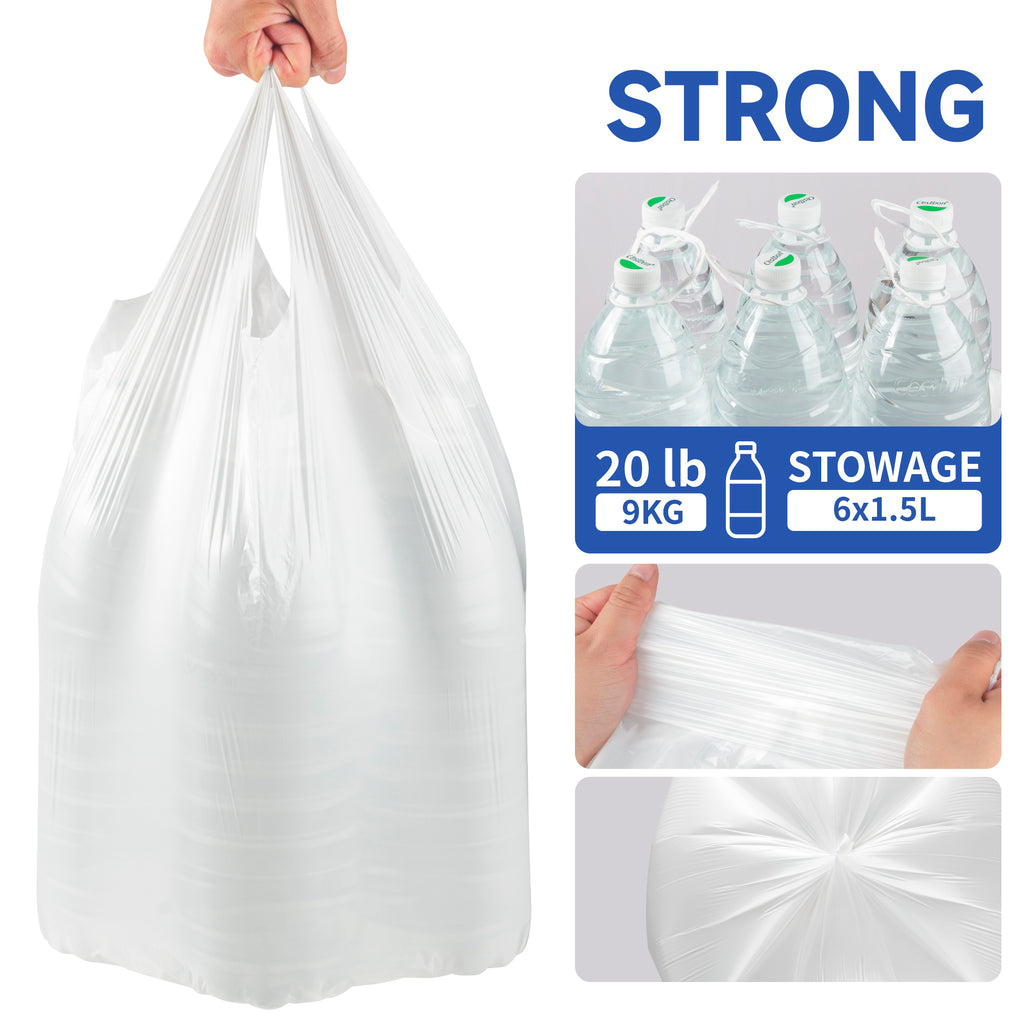 KeenEcho Small Trash Bags with Handles 8 Gallon 160 Count White