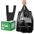 KeenEcho Small Trash Bags with Handles 4 Gallon 200 Count Black