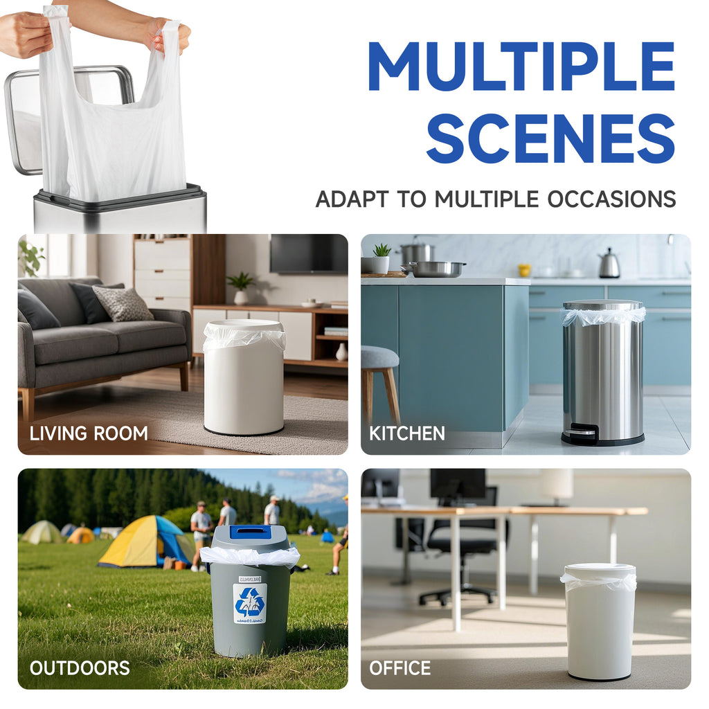 KeenEcho Small Trash Bags with Handles 8 Gallon 160 Count White