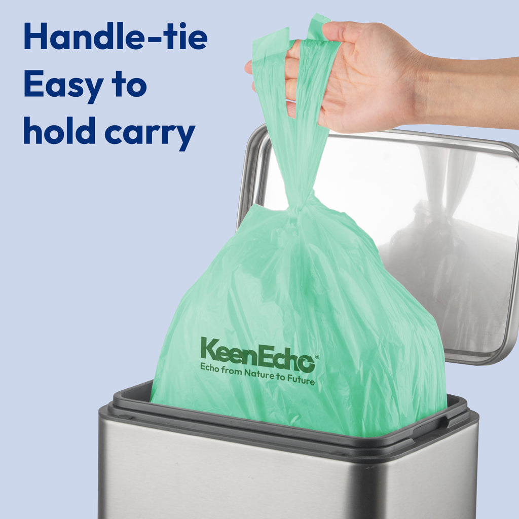KeenEcho 1.2 Gallon 200 Counts Small Green Trash Bags with Handle