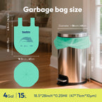 KeenEcho 4 Gallon 200 Counts Small Green Trash Bags with Handle