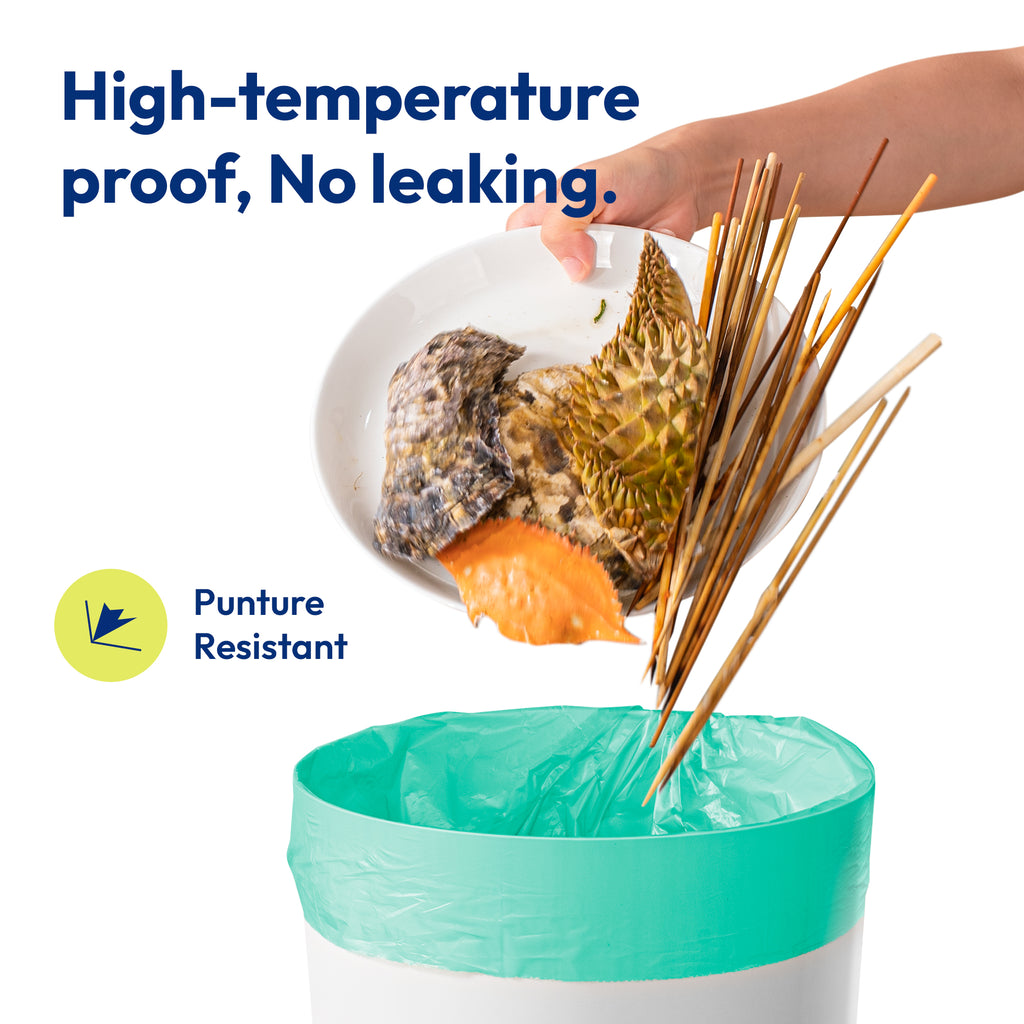 KeenEcho 5 Gallon 200 Counts Small Green Trash Bags with Handle