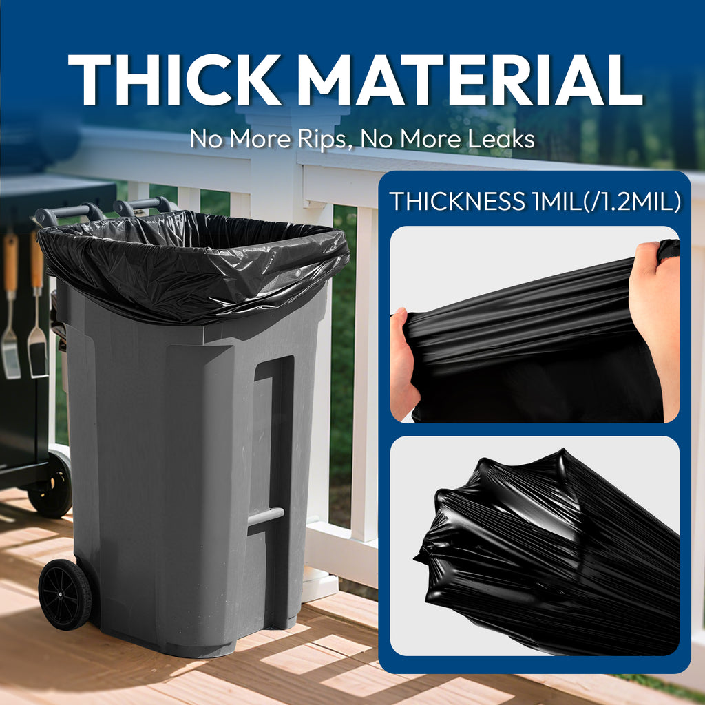 Heavy Duty Contractor Trash Bags 33 Gallon 30 Count, 1.0 Mil