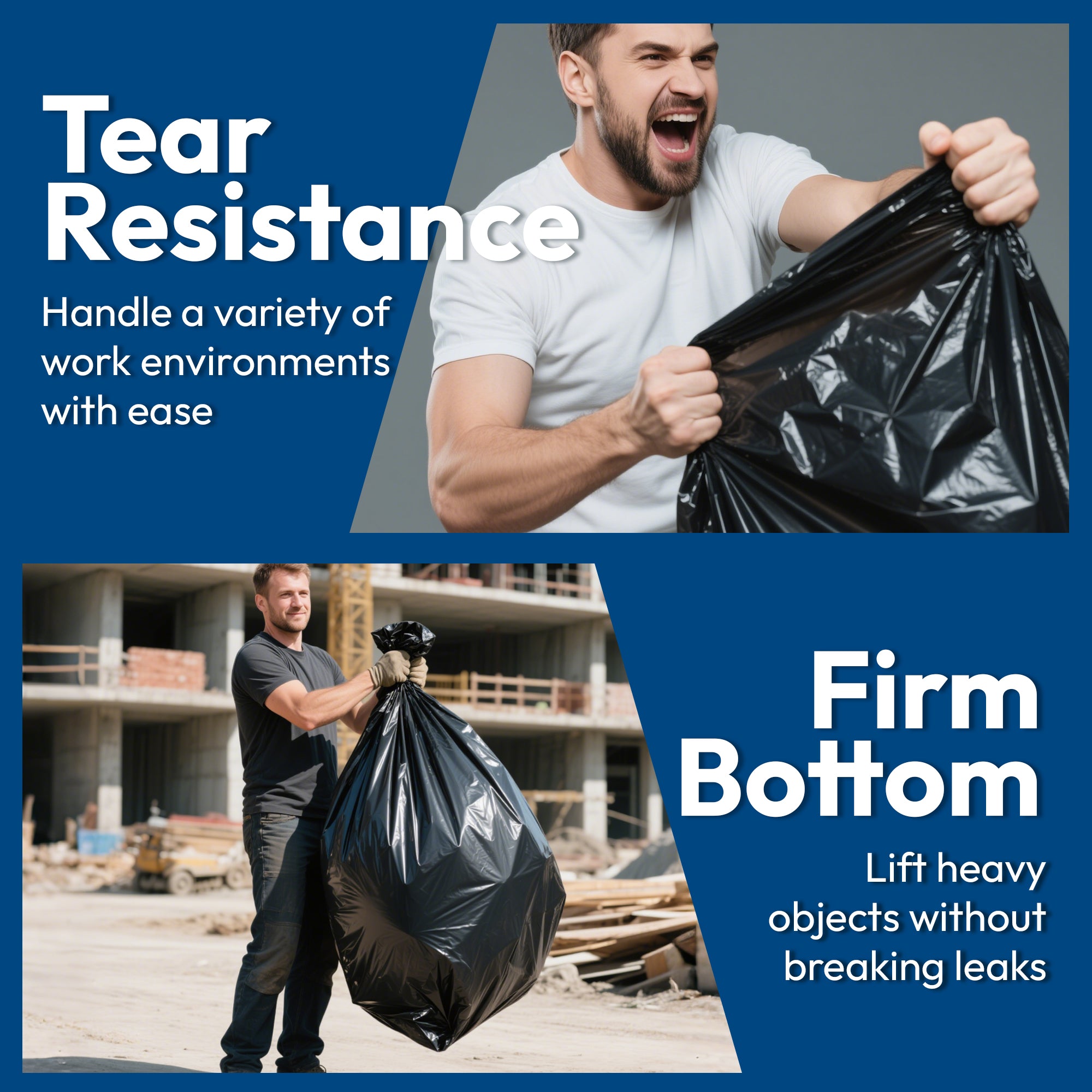 Heavy Duty Contractor Trash Bags 33 Gallon 30 Count, 1.0 Mil