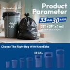 Heavy Duty Contractor Trash Bags 33 Gallon 30 Count, 1.0 Mil